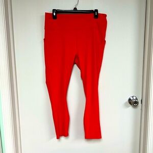 Red Fabletics 7/8 Cropped Leggings